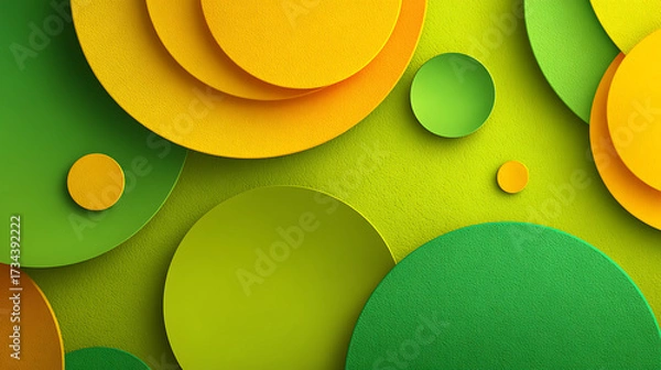 Fototapeta blend yellow, background hues presentation gradient abstract smoothly aesthetic minimalist with circular shapes, simple, clean design modern green 49317583 1