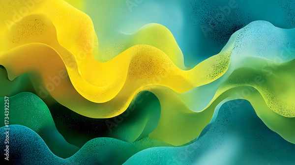 Fototapeta blue vibrant blend, green, dominate background abstract shapes hues fluid creating design yellow, modern aesthetic 22487291 1