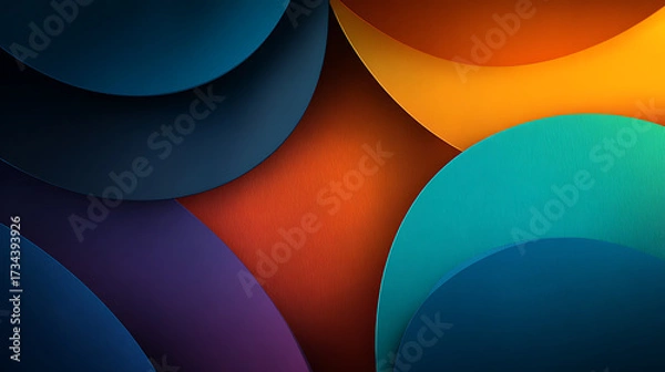 Fototapeta abstract creating color vibrant shapes overlap, gradients further text geometric background inviting design, promotes exploration 65112259 1