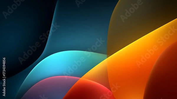 Fototapeta abstract backdrop shapes color with vibrant dynamic fluid composition cool creating gradients tones overlap, against dark warm, 72434569 1