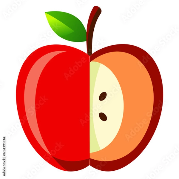Fototapeta Apple Slice Vector
