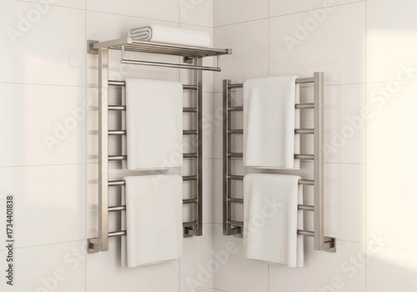 Fototapeta Corner Towel Rack with Neat Design
