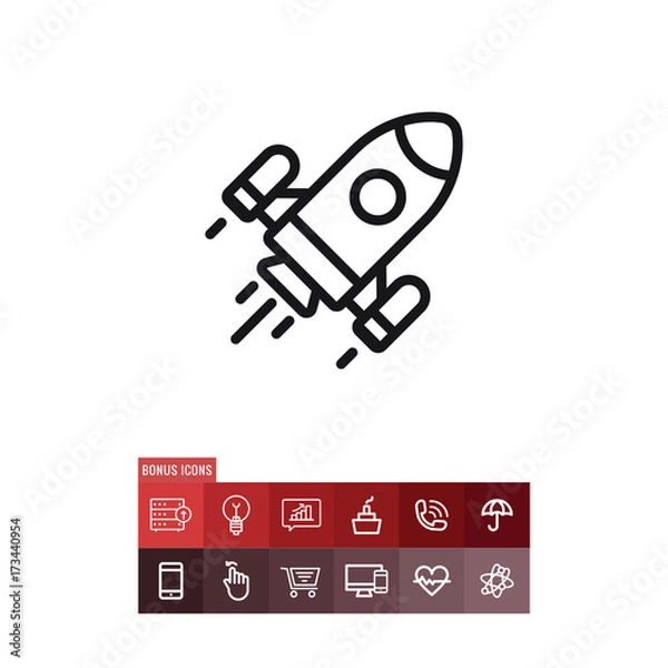 Fototapeta Rocket vector icon