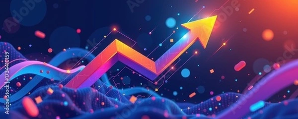 Fototapeta Corporate Growth Development in Business Background with Vibrant Abstract Industry Concept and Dynamic Environment