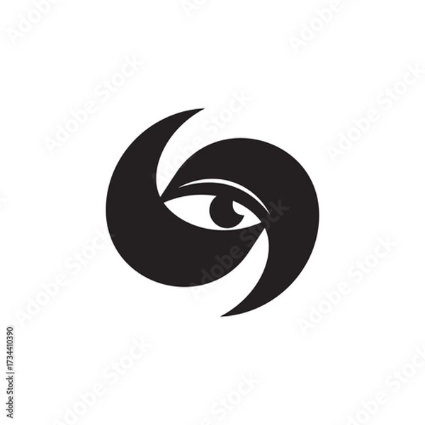 Obraz Unique eye vector logo design, modern abstract vision concept for business and creative industry, minimalist symbol