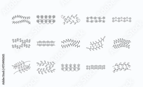 Obraz Hand Drawn Botanical Line Graphic Pack