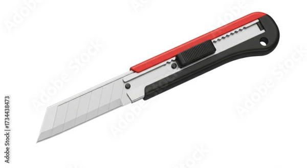 Fototapeta Utility knife for cutting and trimming tasks isolated PNG with Transparent Background
