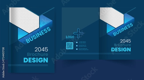 Obraz Business brochure cover page annual report book cover business profile design template elegant modern editable file