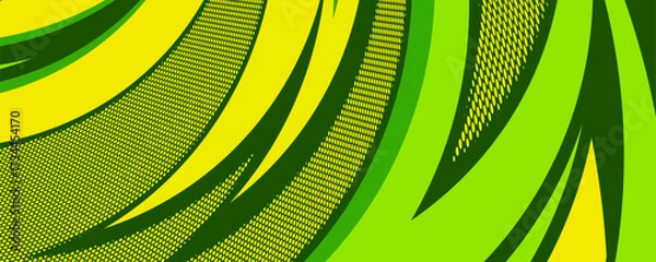 Fototapeta sport background green and yellow color with sharp geometric shapes with halftone texture