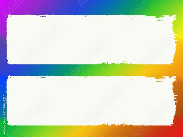 Fototapeta Top view white stroke of paint brushes isolated colored background for graphic design stock photo. vector multicolor paint, ink brush stroke, texture, illustration