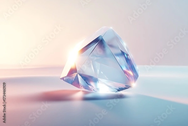 Fototapeta Digital prism design featuring clear crystalline shapes and geometric facets