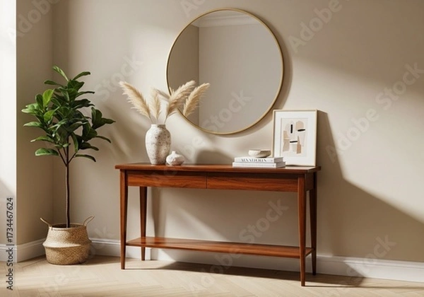 Fototapeta Hallway Corner with Console Table 