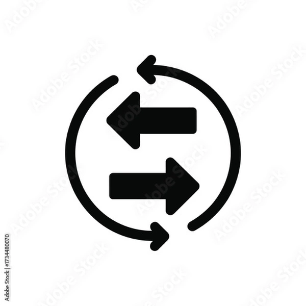 Fototapeta Circular arrows indicating two way exchange or transfer