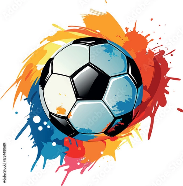 Obraz A blazing soccer ball with flames symbolizes the intensity of the game and competition