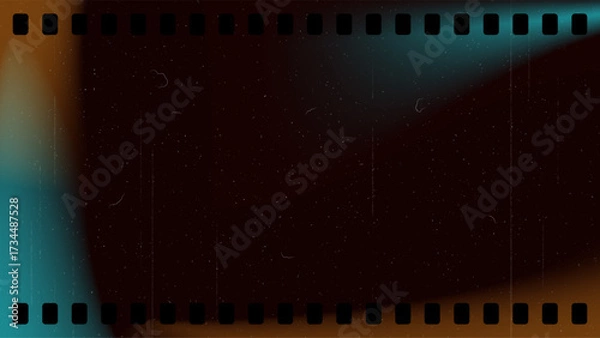 Fototapeta Film Grain Vintage Background Photo Effect. Old Transparent Realistic Overlay Celluloid Dust and Particles Texture. Distressed Scratch Retro Sandy Cinema Screen Frame Black and White Template Pattern