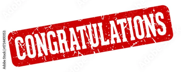 Fototapeta congratulations rectangular sign. congratulations stamp