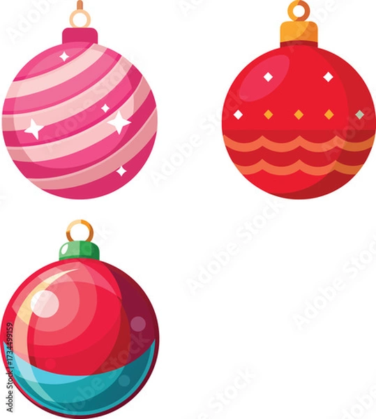 Obraz set of christmas balls
