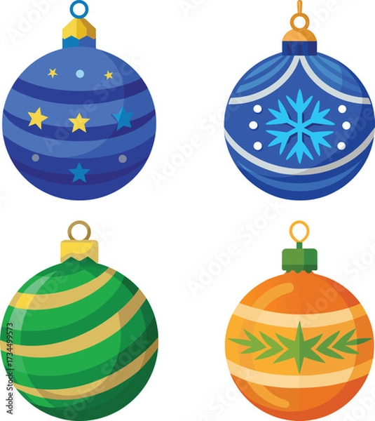 Obraz christmas balls with christmas tree