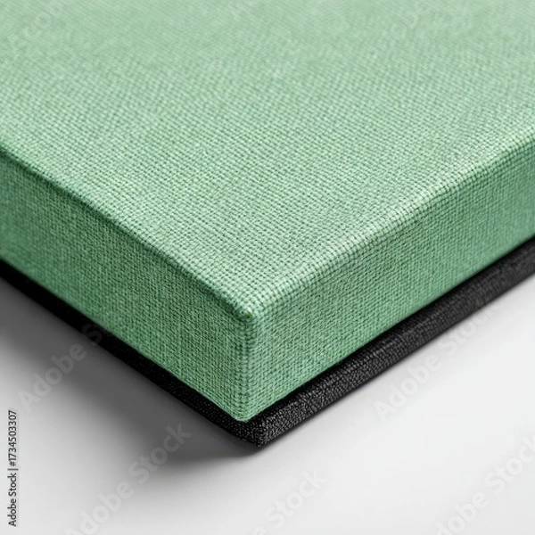 Obraz Mint fabric box rests atop a black, textured surface