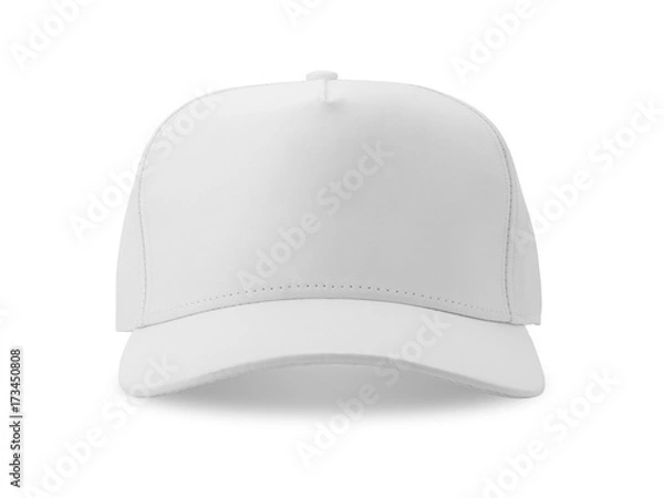 Obraz White baseball cap isolated on white background.