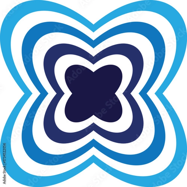Fototapeta Abstract Blue Swirl Circle Vector Pattern – Seamless Decorative Spiral Design for Modern Wallpaper, Texture, and Backdrop