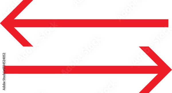 Fototapeta Red Arrow icons set. Cursor. Modern simple arrows. Arrow collection. Simple arrow, big set Vector illustration.