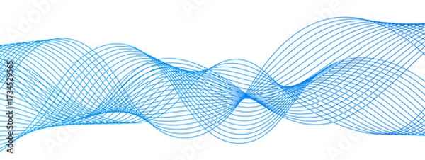 Fototapeta Abstract clean background with flowing wave-like lines in gradient shades of teal. Curves layered with smooth transitions, creating a sense of motion, fluidity, and modern elegance.