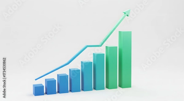 Obraz business graph on white background