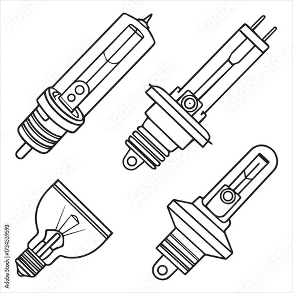 Fototapeta printer machine icon set vector