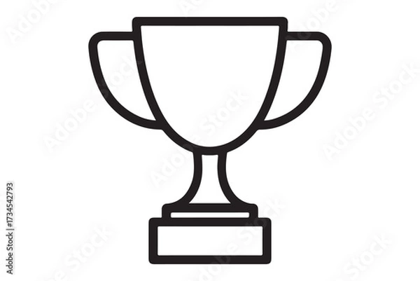 Obraz Trophy cup outline icon. Simple vector line art illustration. Award for winner, symbol of victory, success, achievement. First place prize for champion in competition