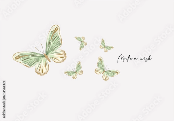 Obraz butterfly design and slogan vector art