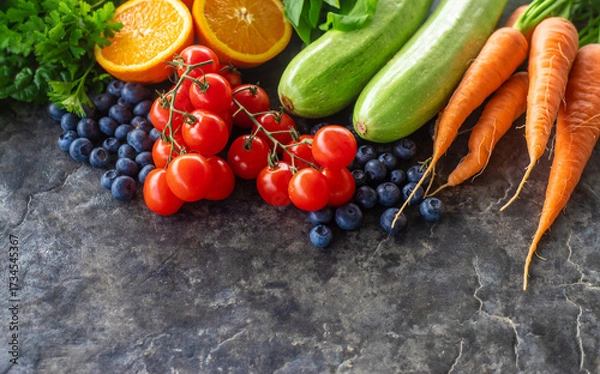 Fototapeta Foods containing lutein on a beautiful background. Selective focus.