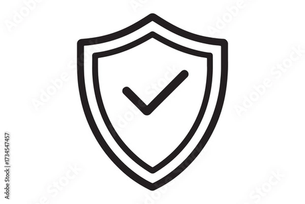 Obraz Security shield check mark icon vector protection and approved