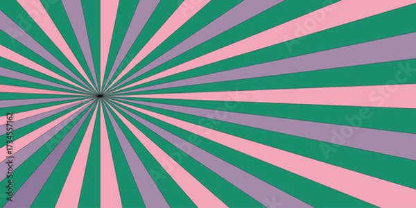 Fototapeta Abstract background with rays retro starburst. Funky ray elements, circle motifs. Vintage beam sunburst with Classic vintage.Perfect for bold and eye-catching designs, this image conveys energy, motio