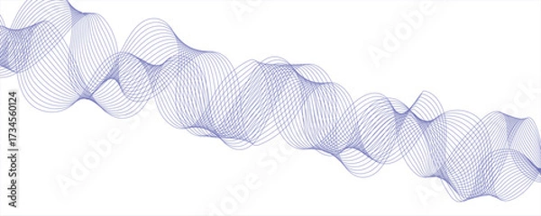 Fototapeta Abstract modern background with flowing wave lines in gradient shades of porple and aqua. smooth, curved,technology, data science, business wave line background. Curved wavy line smooth.