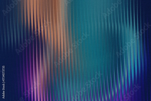 Fototapeta Abstract textured background vertical lines gradient of blue, purple, orange, a futuristic dynamic