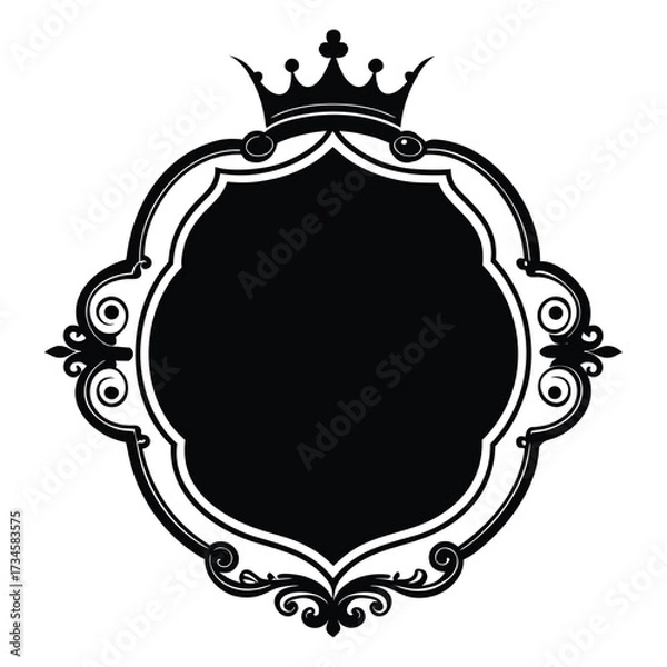 Obraz heraldic shield with crown