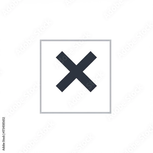 Obraz Close button icon in a square frame, representing a delete or cancel action.