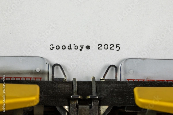 Obraz Goodbye 2025 written on an old typewriter	