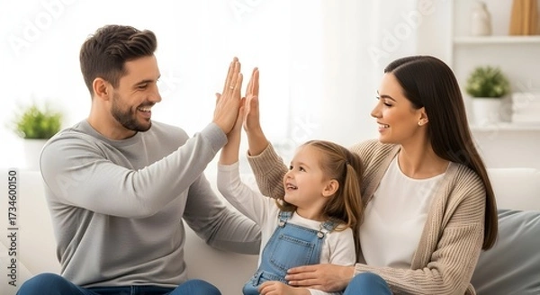Fototapeta Happy Family Enjoying Picnic in Sunny Park
