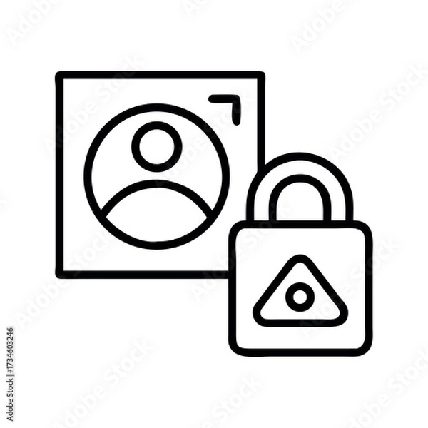 Fototapeta Secure user profile icon with padlock symbol representing privacy and security
