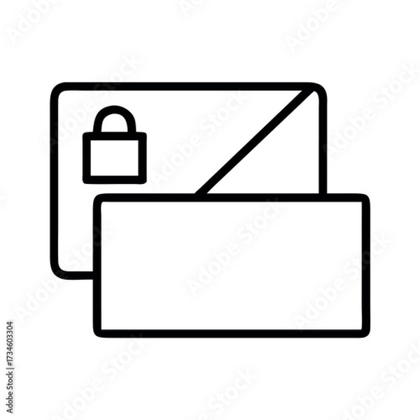 Fototapeta Secure credit card icon representing financial safety and data protection