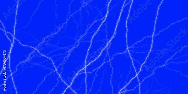 Fototapeta Blue lightning strike during an electrical storm. Lightning on the sky with stormy clouds. Cloudy, with a no-nonsense blue Rabbitohs. Mountainous Cumulus Clouds Boiling in the Summer Sky. 