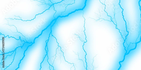 Fototapeta Blue lightning strike during an electrical storm. Lightning on the sky with stormy clouds. Cloudy, with a no-nonsense blue Rabbitohs. Mountainous Cumulus Clouds Boiling in the Summer Sky. 