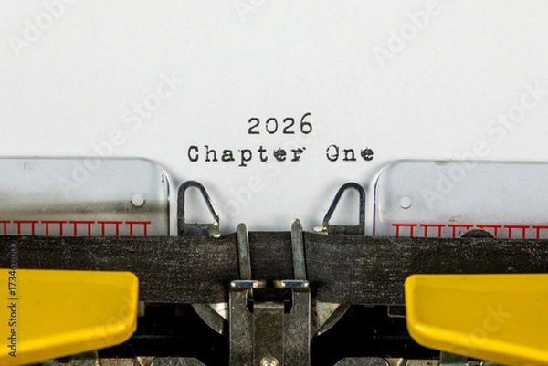 Obraz old typewriter with text 2026 chapter one	