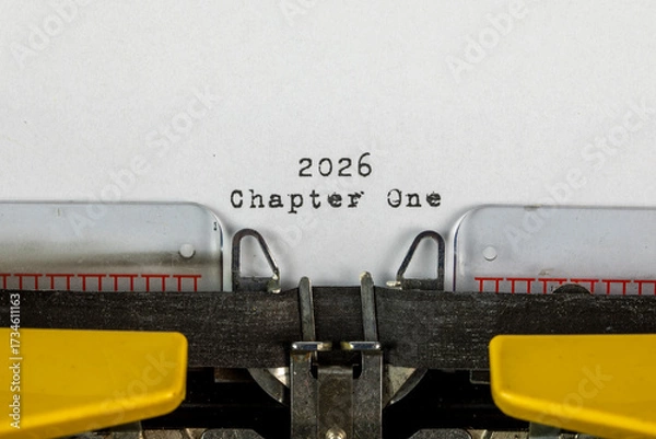 Obraz old typewriter with text 2026 chapter one	