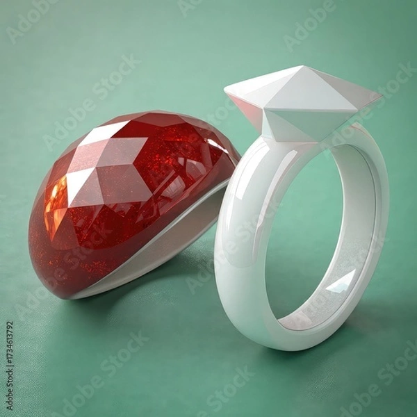 Obraz diamond ring on transparent background