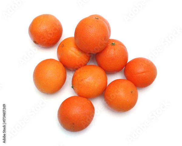 Obraz Ripe mandarin citrus isolated tangerine mandarine orange on white background.
