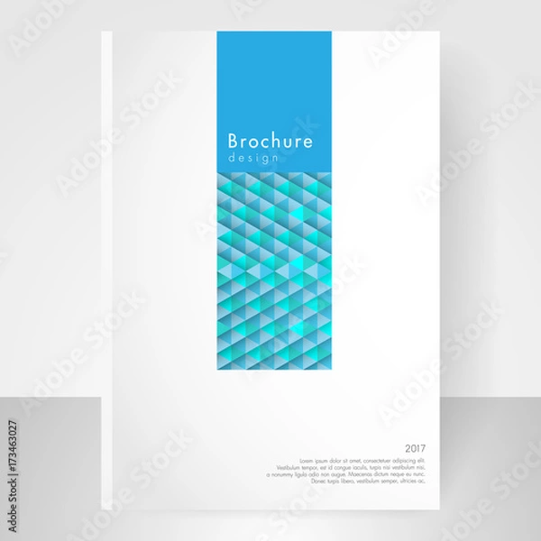 Fototapeta Business brochure cover template. cover design annual report, corporate booklet, business card, leaflet, poster. geometric Abstract background blue and gray square,triangle,hexagon,stock-vector