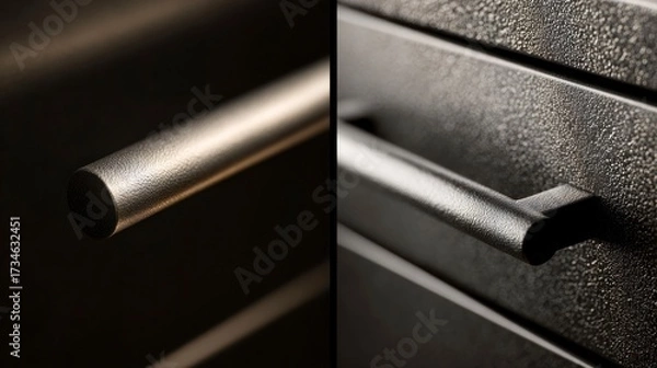 Fototapeta Modern metal drawer pulls